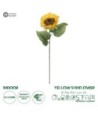 GloboStar® Artificial Garden YELLOW SUNFLOWER  BRANCH 21212 Τεχνητό Διακοσμητικό Κλαδί Ηλιοτρόπιο Κίτρινο Y50cm